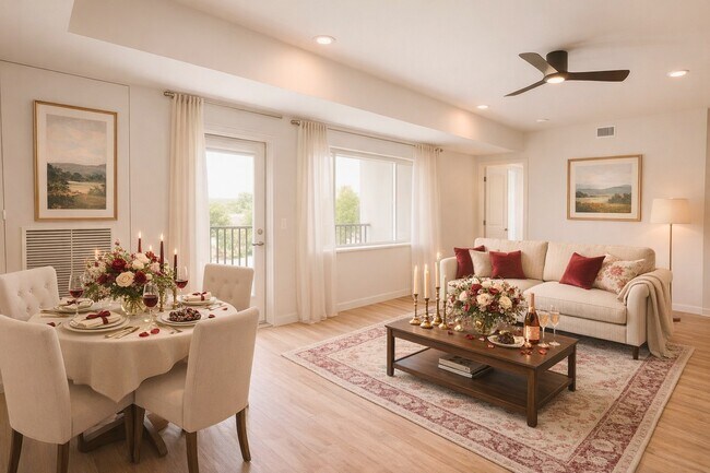 Living room and dining nook