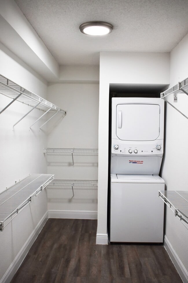 Spacious Closet with Washer & Dryer