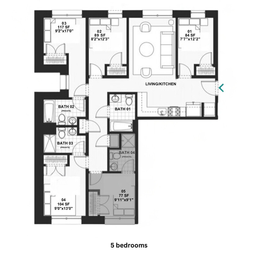 Floor Plan - Co-Living 003-Room 5