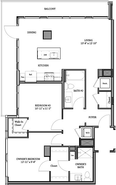 2 Bedroom G - 2 BR C