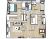 2 Bed - 1 Bath