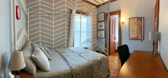 [1st Bedroom] Connecting door to 2nd bedroom... - 103 Lancaster Ave Unit 3