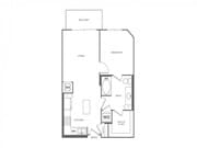 One Bedroom One Bath (696 SF)