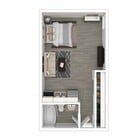 3D Furnished Rendering of Studio Floor Plan