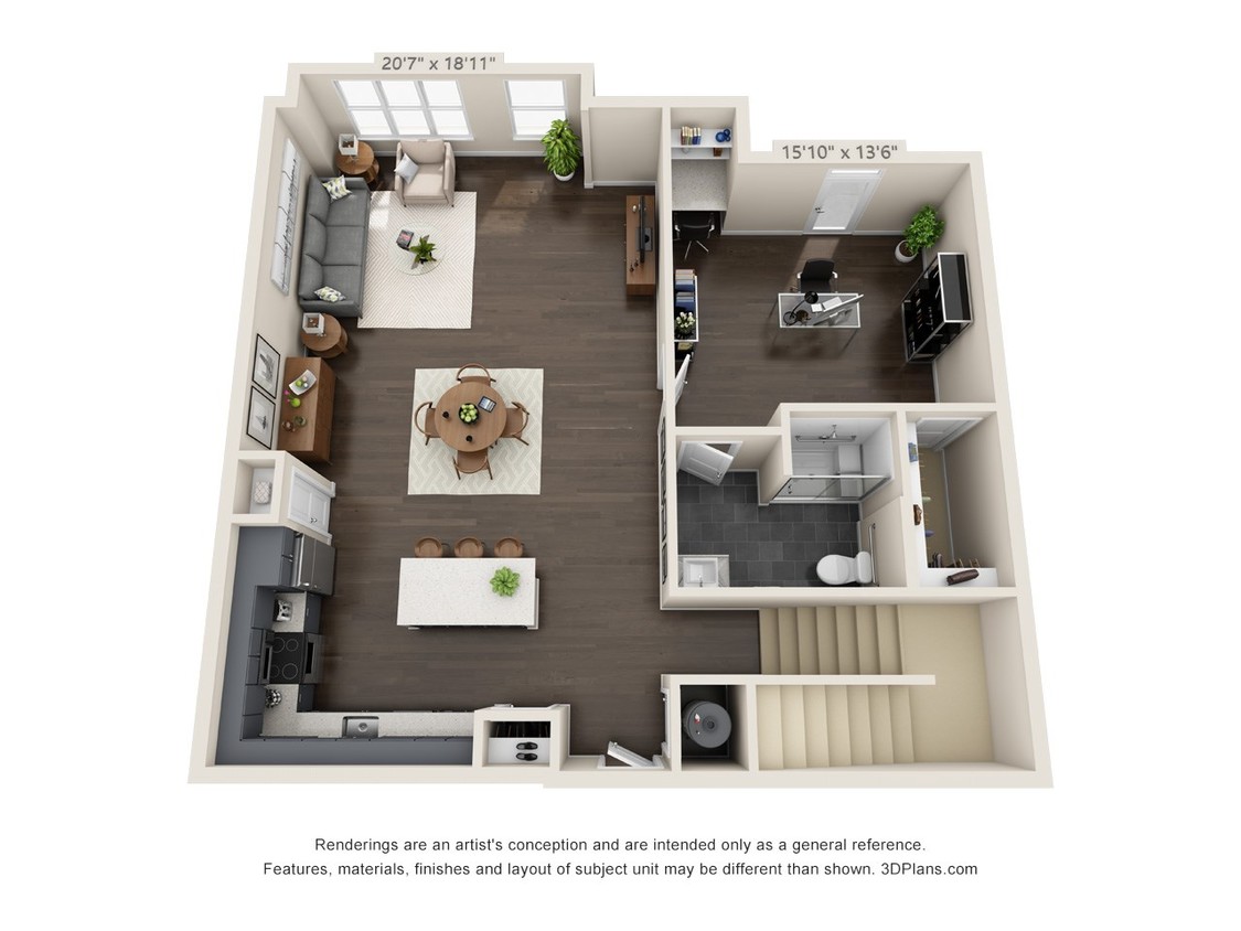 Floor Plan - Walnut Creek Loft with Study