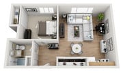 1x1 floor plan Park Plaza