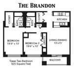 Brandon | 2 Bed 2 Bath | 925 sqft