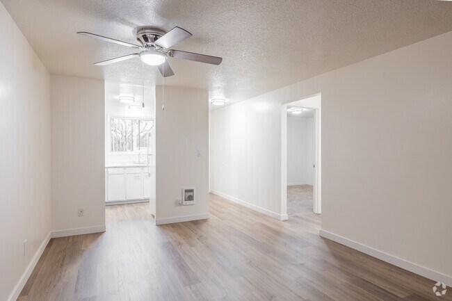 2BR, 1BA- 753SF - Living Room - Colonial Villa Apartments