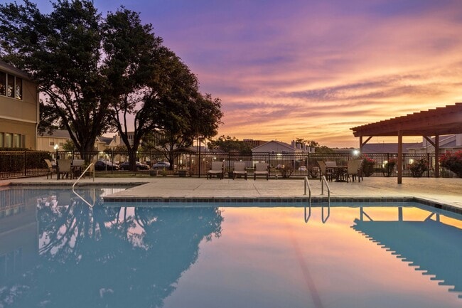 Pool-Side View at Chevy Chase in Austin, TX 78752 - Chevy Chase Apartments