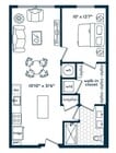 One Bedroom One Bath (713 SF)
