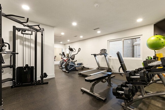 Stay active with a fully equipped fitness center right at home.