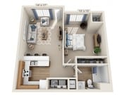 Floor plans are artist’s rendering. All dimensions are approximate. Actual product and specifications may vary in dimension or detail. Not all features are available in every apartment. Prices and availability are subject to change.