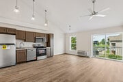 Grand Lofted One Bed 1BR, 2BR - Living Room1,061SF -