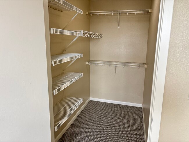 Large closet in bedroom.