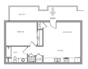 One-Bedroom, One-Bathroom 2D Floor Plans