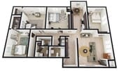 F: 4 Bed 2 Bath