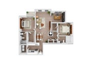 2 Bedroom | 2 Bath | 1247 SF