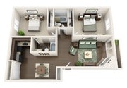 B4-1 floor plan The Cortesian Apartments