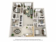 3BR floor plan Heritage Apartments