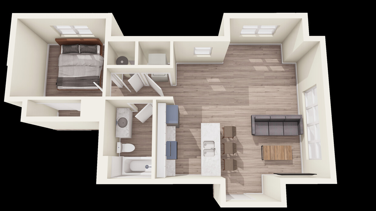 Unit 205 305 - Non Balcony Layout