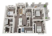C2A floor plan Lago Apartments