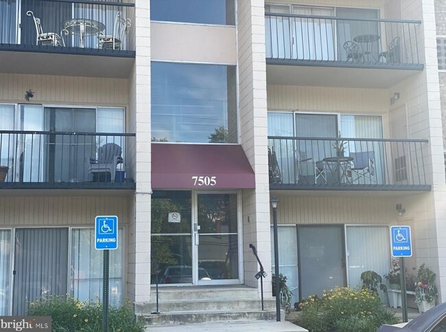 Front of the building - 7505 Riverdale Rd Condo Unit 2034