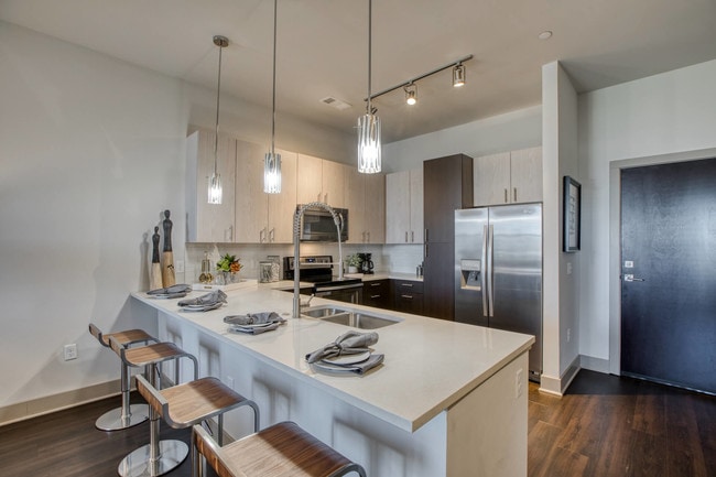 Chef-inspired kitchens feature stainless steel appliances - Centric LoHi by Windsor Rental