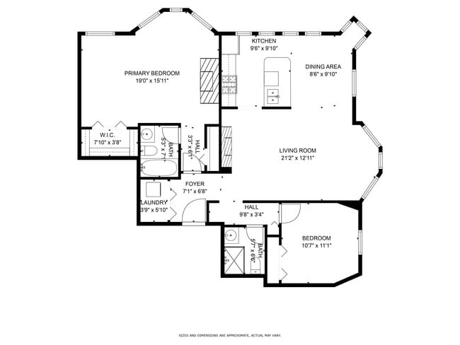 Plano de planta - 104 W Oak St Unidad 4E