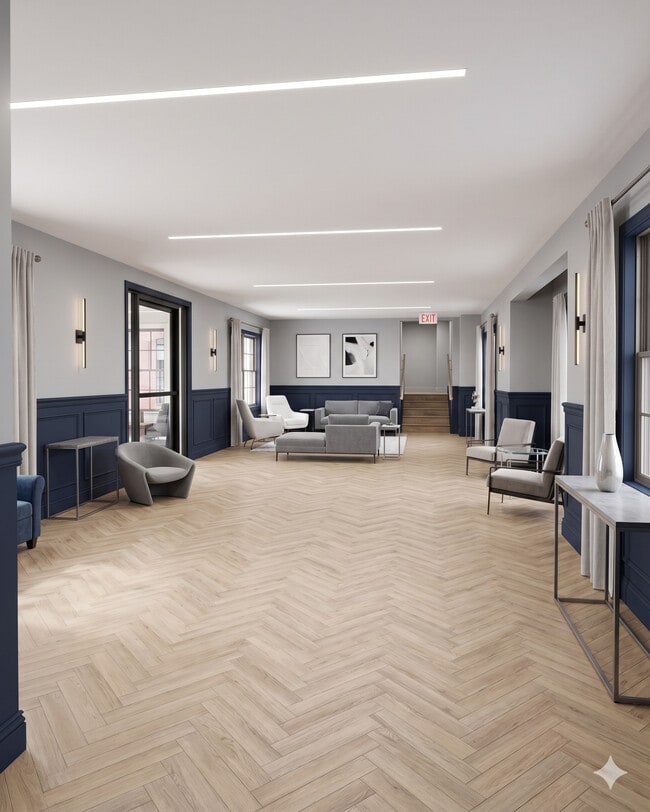 Renovación del vestíbulo de la entrada principal del primer piso - Phillips Park Apartments