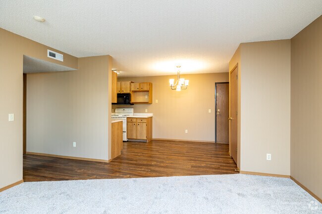 2BR, 1BA - 1,030SF - Living Room/Dining Room