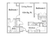 2 Bedroom/2 Bath 1024sq