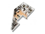 3x2 furnished