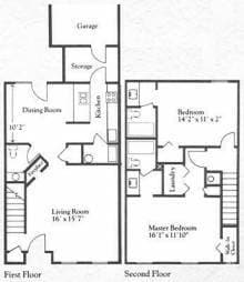 Floor Plans - 4945 Kristie Falls Unit D Rental