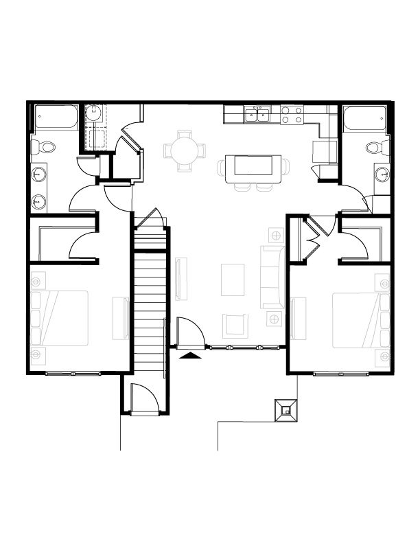Floor Plan - 2 BR Grand Courtyard