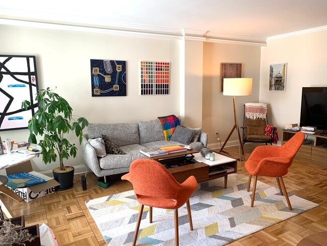 Living room - adjacent to dining room and balcony - 2475 Virginia Ave NW Unit 617