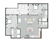 B2B | 2 bed 2 bath | 1210 sq ft