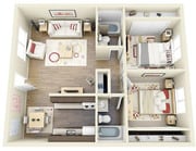 2 bed 2 bath