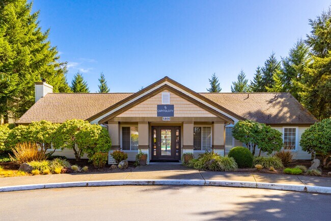 The exterior of our Leasing Office at Capitol City in Lacey, WA