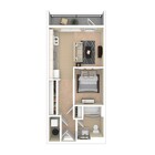 1 dormitorio / 1 baño A1 520 pies cuadrados
