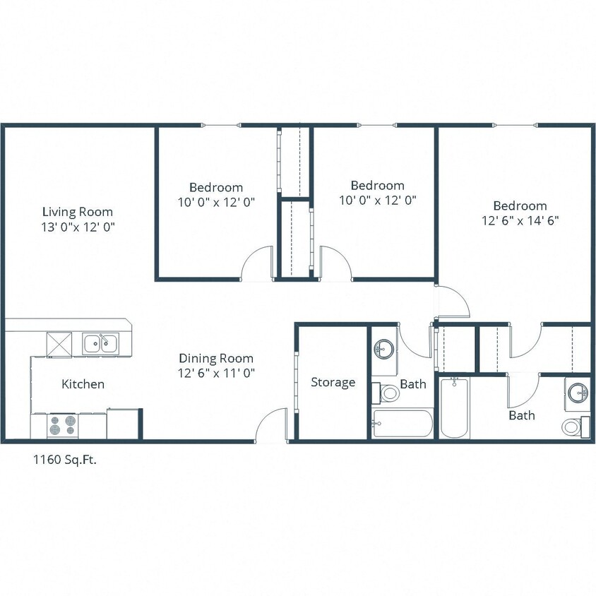 Floor Plan - Three Bedroom 32A