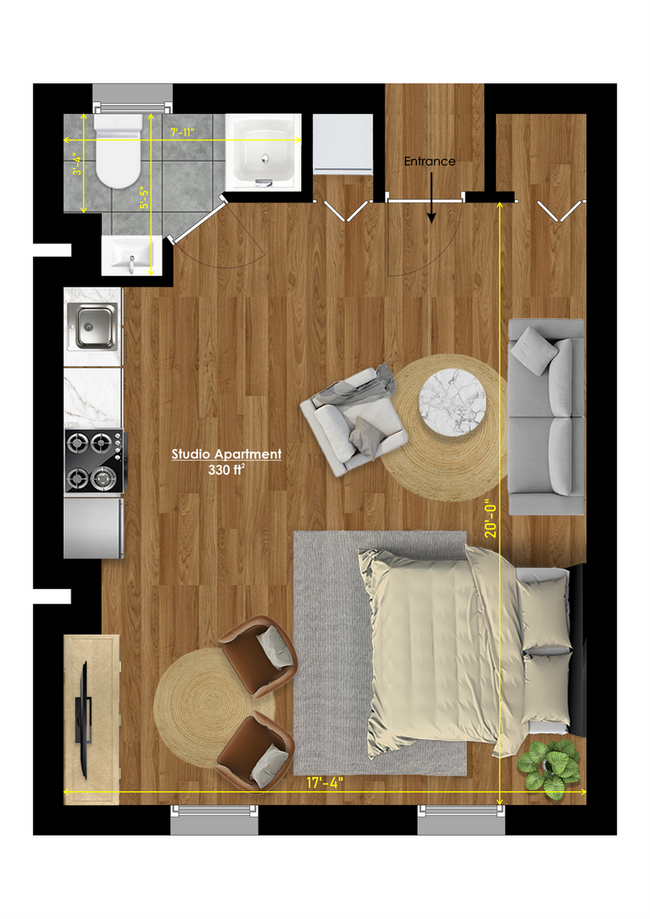 Photo - Fully renovated studio in Northern Liberties, blocks away from public transportation, stores, res... Unit 2F
