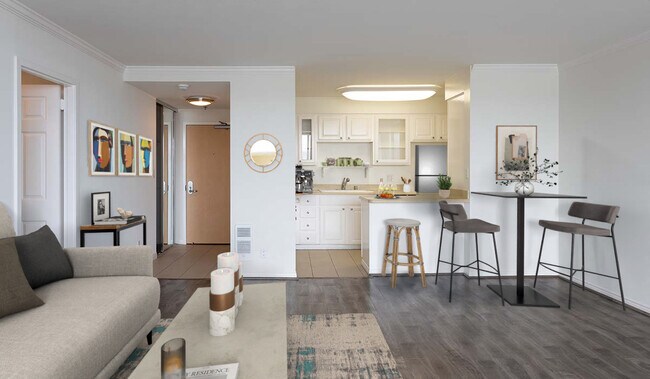 Open floor plan and breakfast bar