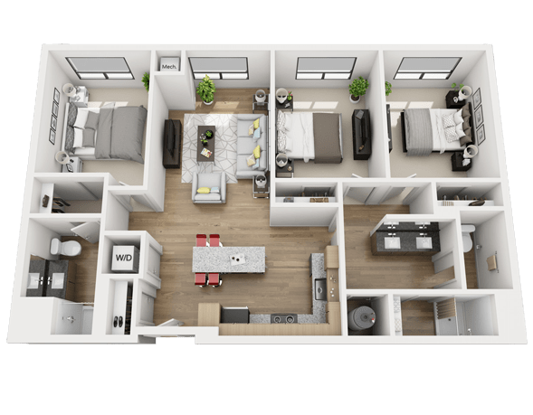 3 Bed 2 Bath - C1S - 3 Bed 2 Bath - C1S