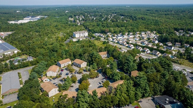 Welby Park Estates, captured from above, showcasing its enchanting charm in New Bedford, MA. - Welby Park Estates Apartments