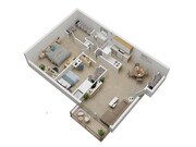 Brimley - 2 Bed 1 Bath - 800 Sq. Ft.