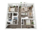 2 Bed / 2 Bath - 1,140 SF