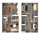 3 Bedroom 1.5 Bathroom Floorplan