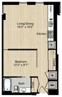 Plano de planta de 1 habitación
