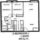 2BR/1BA