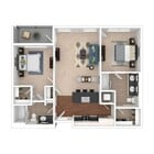 2 BD / 2 BA – 1,000 SF